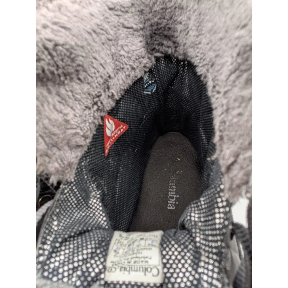Columbia Winter Snow Boots Womens Size 9 Black Faux Fur Omni-Heat Insulated